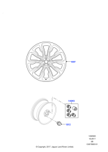 Alloy Wheel - 22" Style 1051, 10 spoke, Diamond Turned with Satin Technical Grey finish