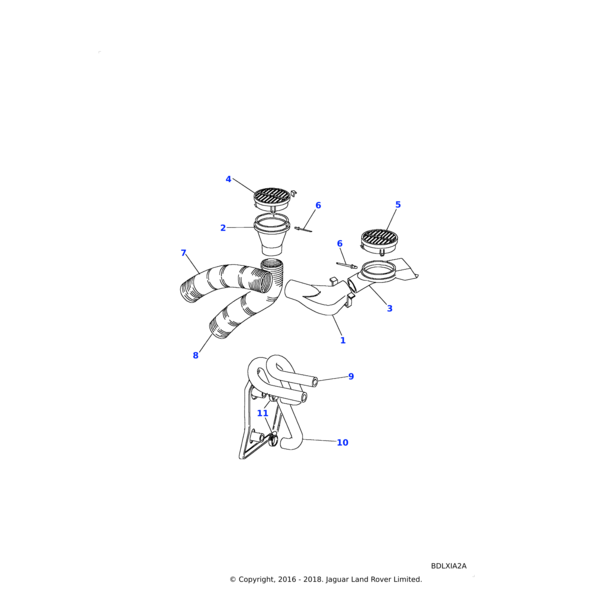 390829 - Land Rover Hose demist-inner
