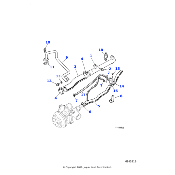 EAC32151 - Jaguar Land Rover Clip-Hose
