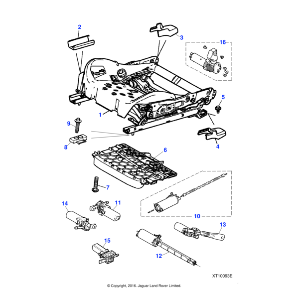 C2C12413JMN - Jaguar Seat slide cover