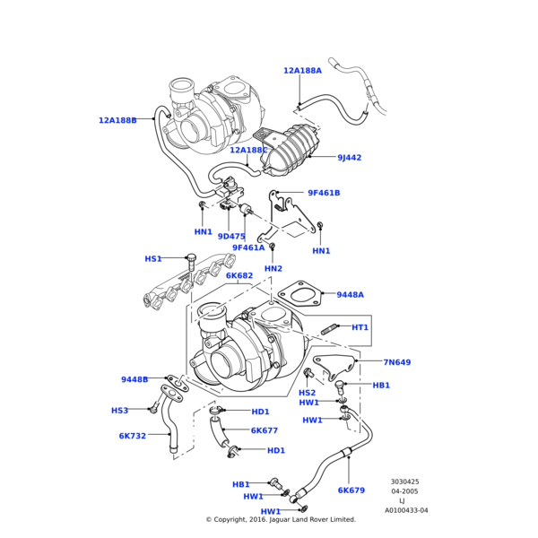 8510016 - Land Rover Gasket-oil drain pipe turbocharger