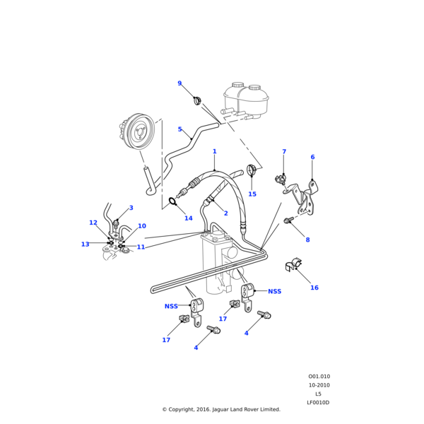 ANR6974 - Land Rover Hose-power assisted steering reservoir to pump