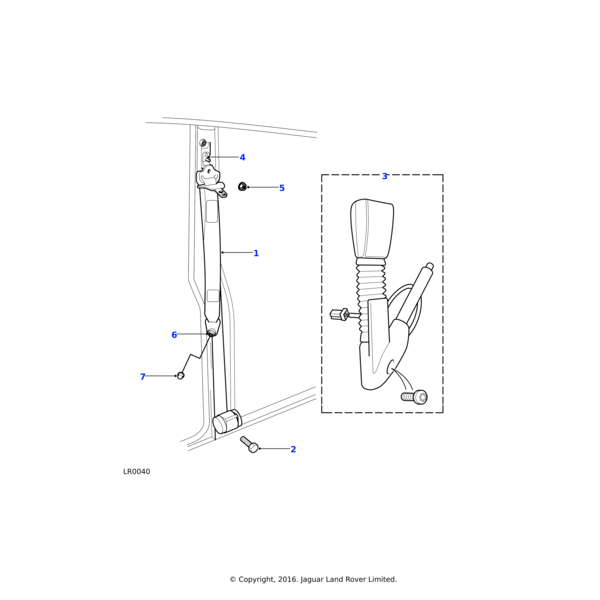 AWR3354 - Land Rover Buckle-front seat belt