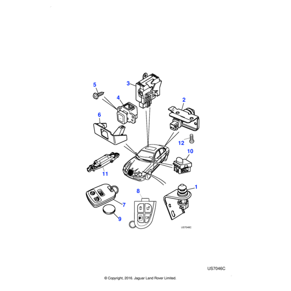 C2C10047 - Jaguar Remote ctrl sys-Transponder(Blank)