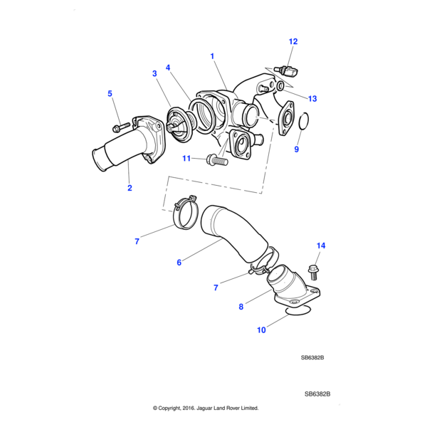 AJ82530 - Jaguar Outlet pipe