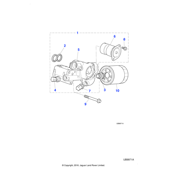 AJ810289 - Jaguar Oil filter head