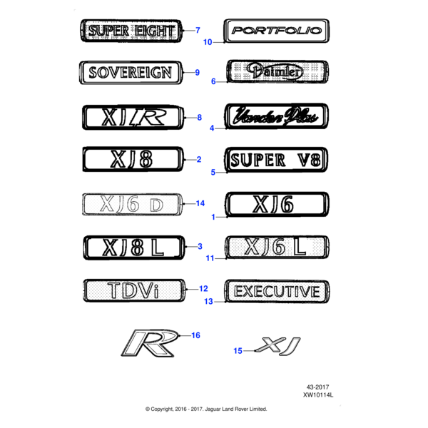 C2C10399 - Jaguar Trunk lid badge
