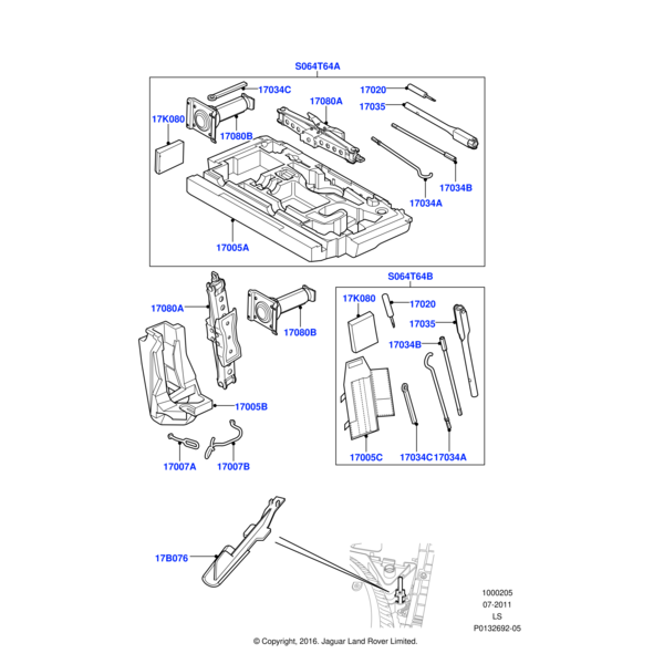 ANR5293 - Land Rover Chock-spare wheel stowage