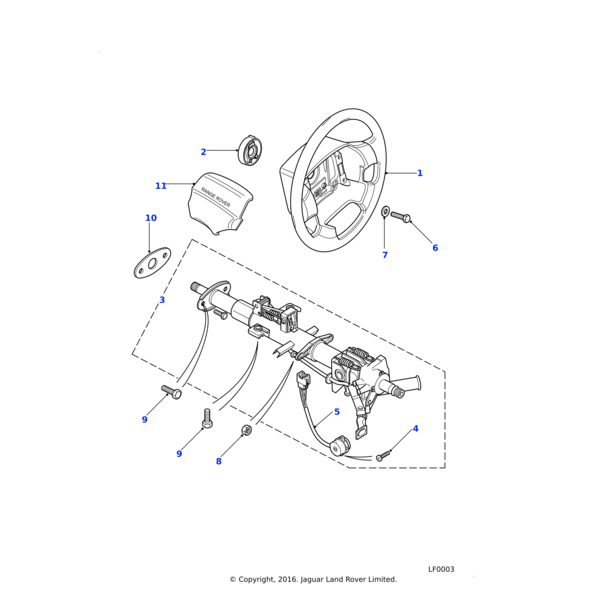 ANR2202LNF - Land Rover Pad Steering Wheel
