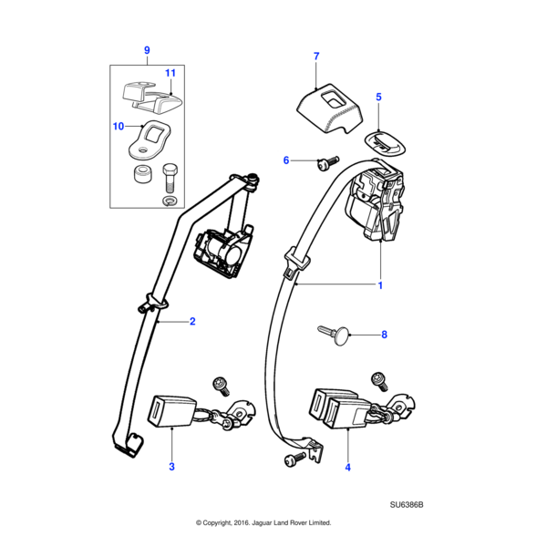 HJA2100AA - Jaguar Child restraint tether bracket kit