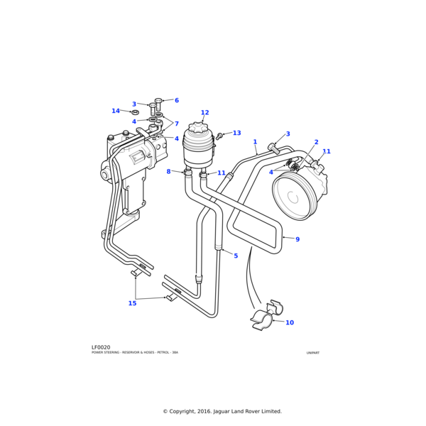 ANR2367 - Land Rover Hose assembly-suction reservoir to pump