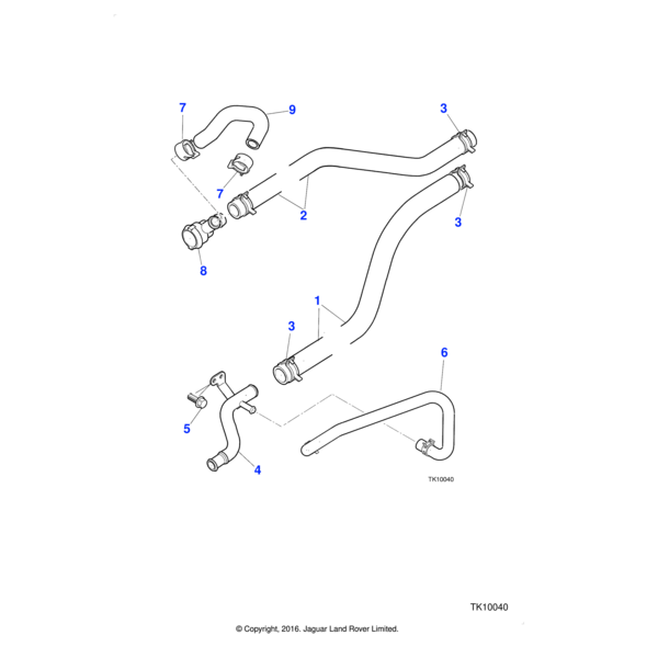 AJ87634 - Jaguar Heater feed hose