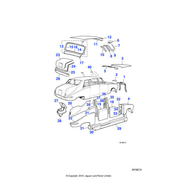 12973 - Jaguar B/C-post inner panel