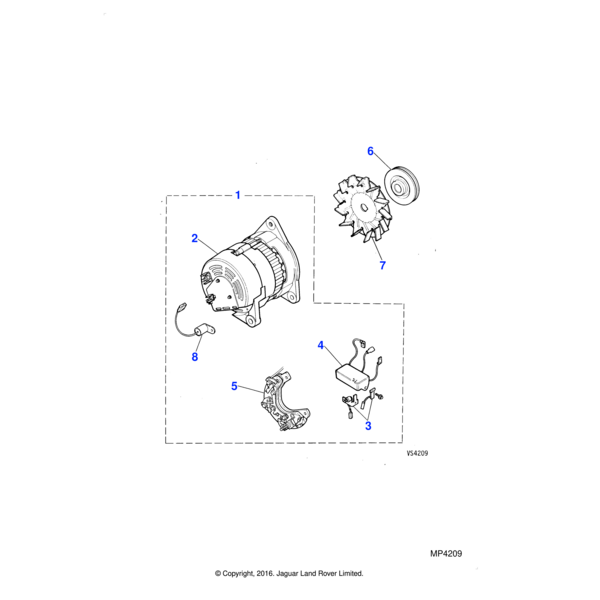 605410J - Jaguar Alternator cooling fan
