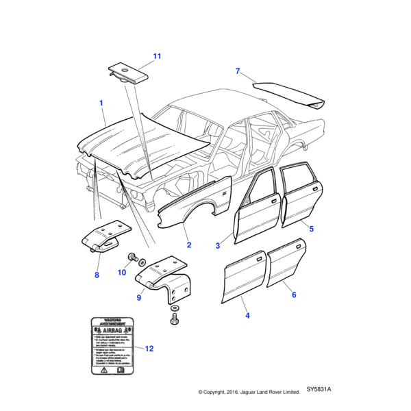 AXX1505 - Jaguar Trunk lid panel
