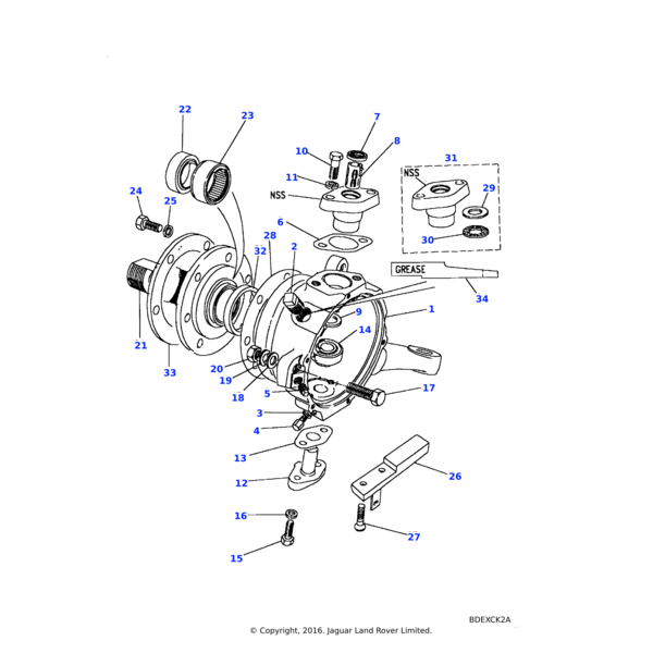255467 - Land Rover Bolt-flanged head