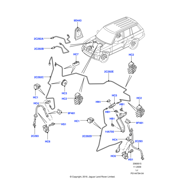 ADU8846L - Land Rover Clip-brake pipe treble