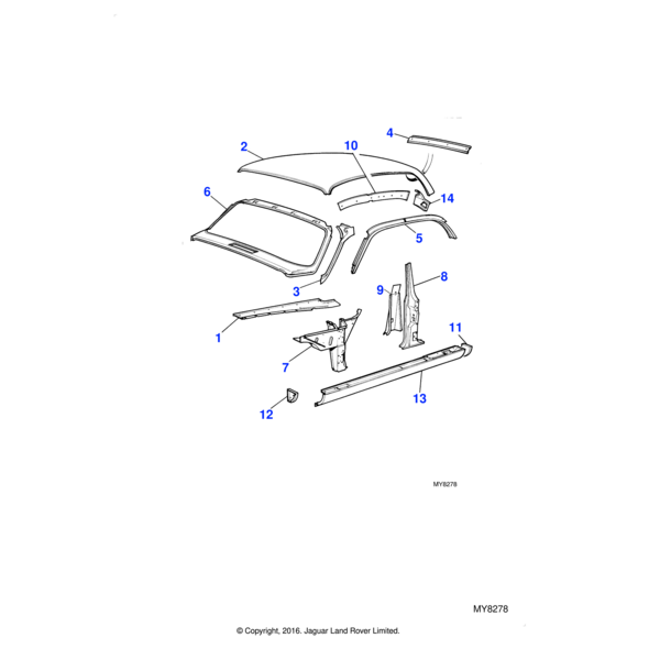 12416 - Jaguar A-post panel