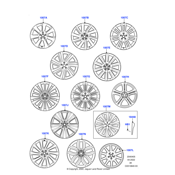 22" Alloy Wheel, Style 5127