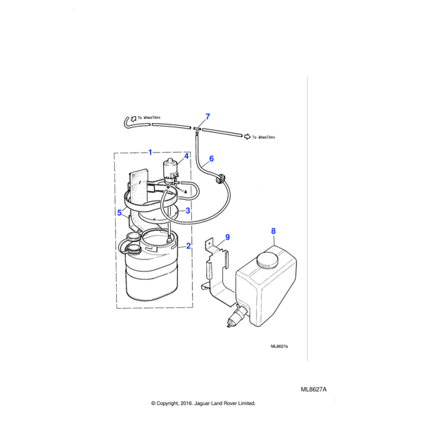 17H8579M - Jaguar Washer tube