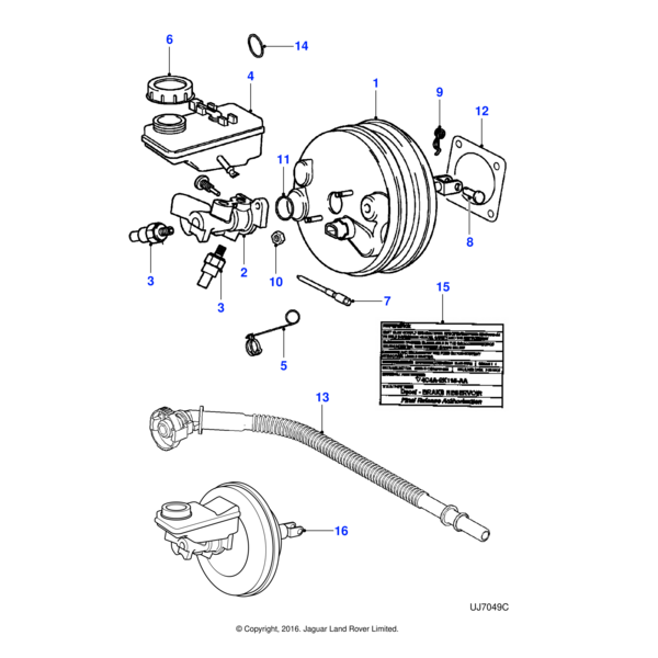 AJ87228 - Jaguar Brake vacuum pipe