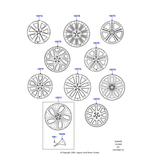LR167475 - Land Rover 23" Forged Style 5128, Dark Grey Gloss with Carbon Fibre inserts
