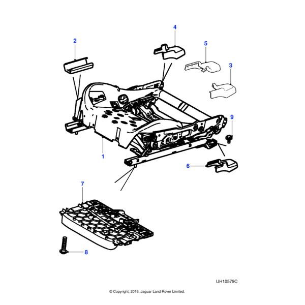 C2C12413AEK - Jaguar Seat slide cover