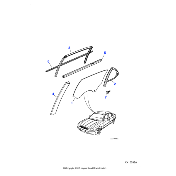 C2C11868 - Jaguar Glass run channel