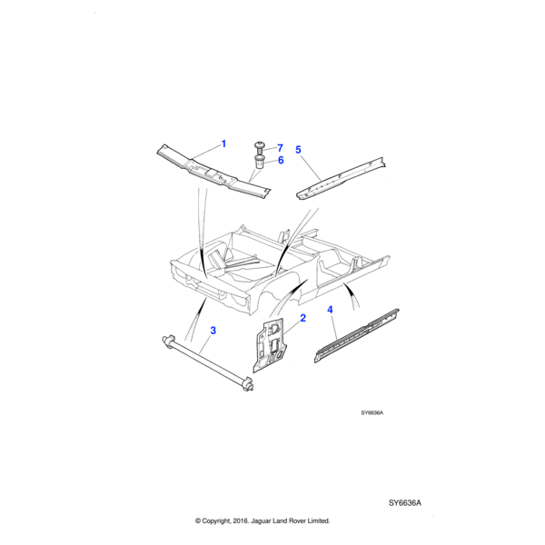 AXX154301 - Jaguar Bonnet hinge platform panel