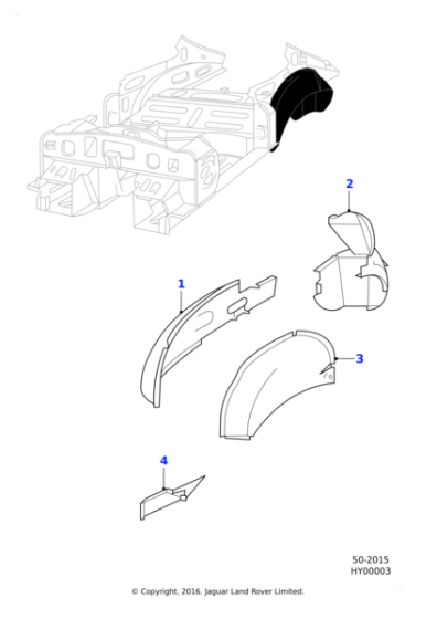BD19545 - Jaguar Rear Inner Wheel Arch Assembly