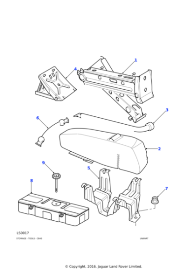 ANR5581 - Land Rover Strap-spare wheel jack retention