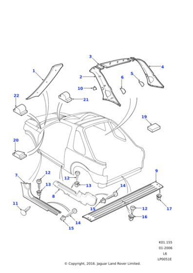 AFU4203LOY - Land Rover Clip-trim retention