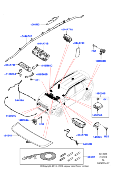 LR135791 - Land Rover AIR BAG - PEDESTRIAN PROTECTION