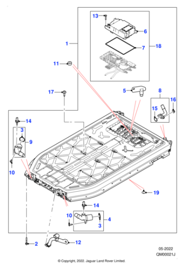 T4K13288 - Jaguar Battery electrical module