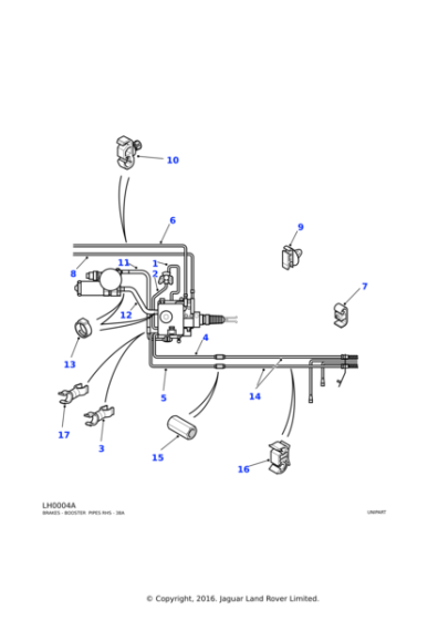 ANR2256 - Land Rover Hose-antilock brakes-low pressure