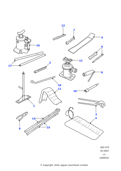KAJ100610 - Land Rover Jack-hydraulic