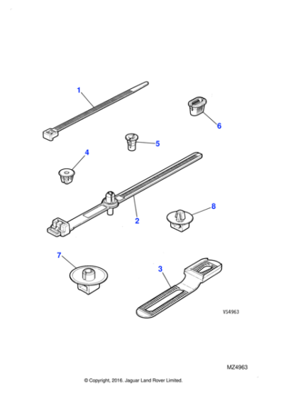 AAU3686J - Jaguar Tie strap and push-on fix