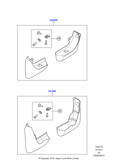 Mudflaps - Rear, 5 seats, Pre 20MY