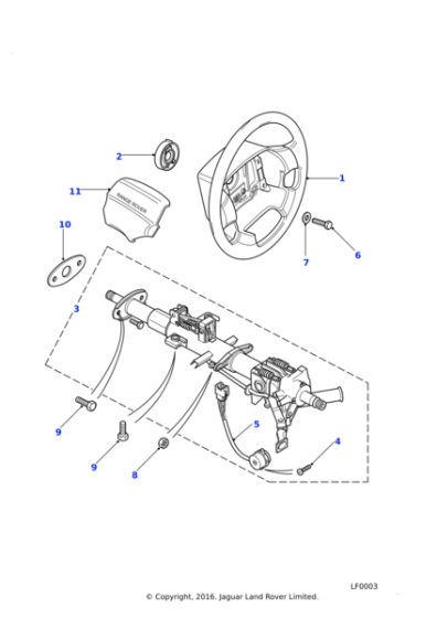 ANR2202LNF - Land Rover Pad Steering Wheel