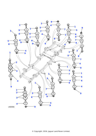 KVH100030 - Land Rover Tube-body to chassis frame spacer