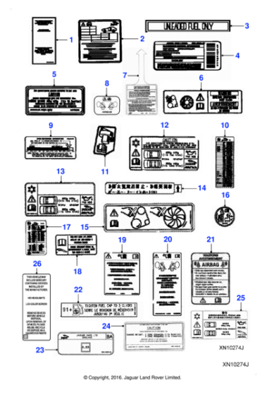 C2C10228 - Jaguar Warning label