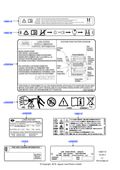BAC501570 - Land Rover Label - Warning - Battery