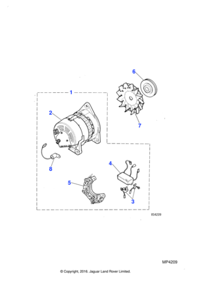 605410J - Jaguar Alternator cooling fan
