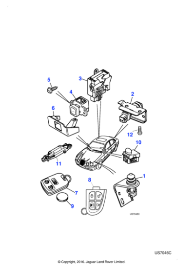 C2C35285 - Jaguar Remote ctrl sys-Transponder(Blank)