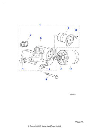 AJ810715 - Jaguar Oil filter head