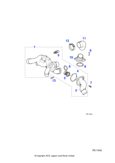 AJ811259 - Jaguar Outlet pipe