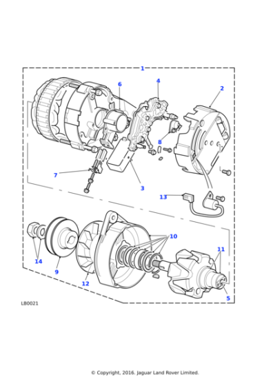 AEU1527 - Land Rover Rectifier-alternator