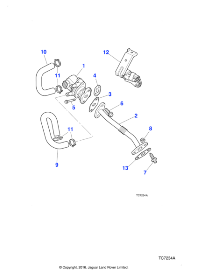 AJ83914 - Jaguar Exhaust gas recirculation pipe